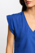 T-shirt manches courtes bleu electrique femme