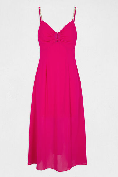 Midi A-line dress straps with chains  ladies'