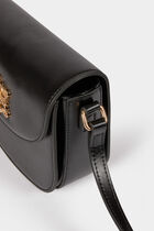 Faux leather crossbody bag black women