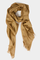Scarf metallised threads mustard yellow women