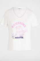 T-shirt à inscription blanc femme