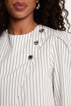 Striped wrap blouse white women