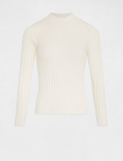 Long-sleeved jumper with open back ivory ladies'