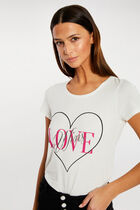 Short-sleeved t-shirt ecru women