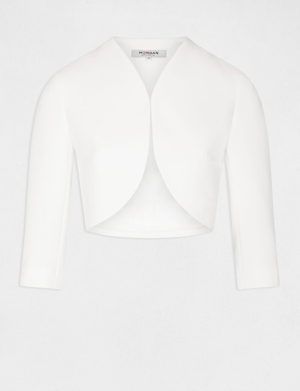 Straight jacket with 3/4-length sleeves ivory women