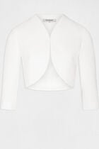 Straight jacket with 3/4-length sleeves ivory women