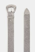 Belt with rhinestones silver color women