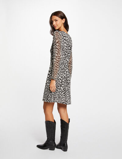 Straight dress with abstract print multicolored women