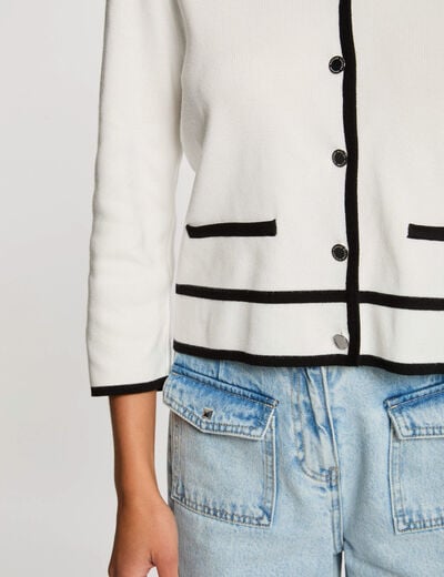 Cardigan 3/4-length sleeves white women