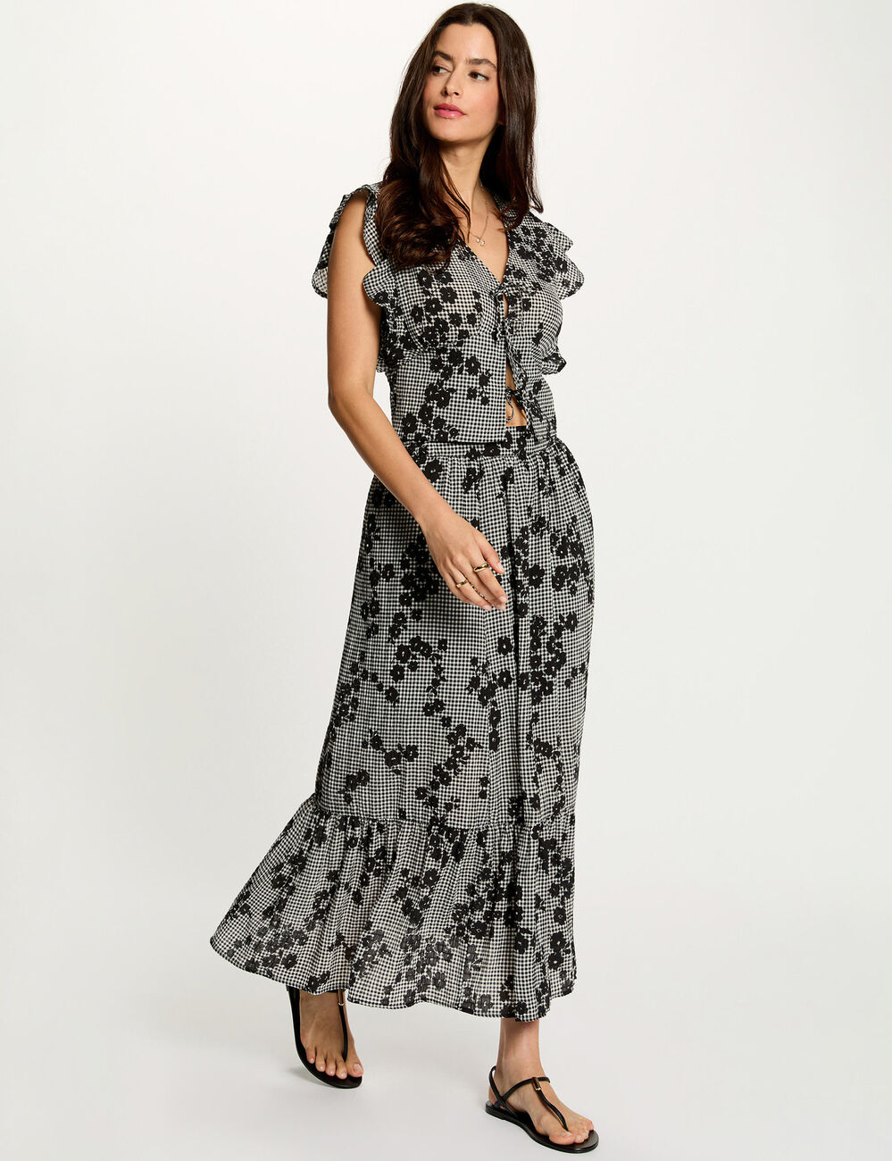 Tiered printed skirt multicolor women