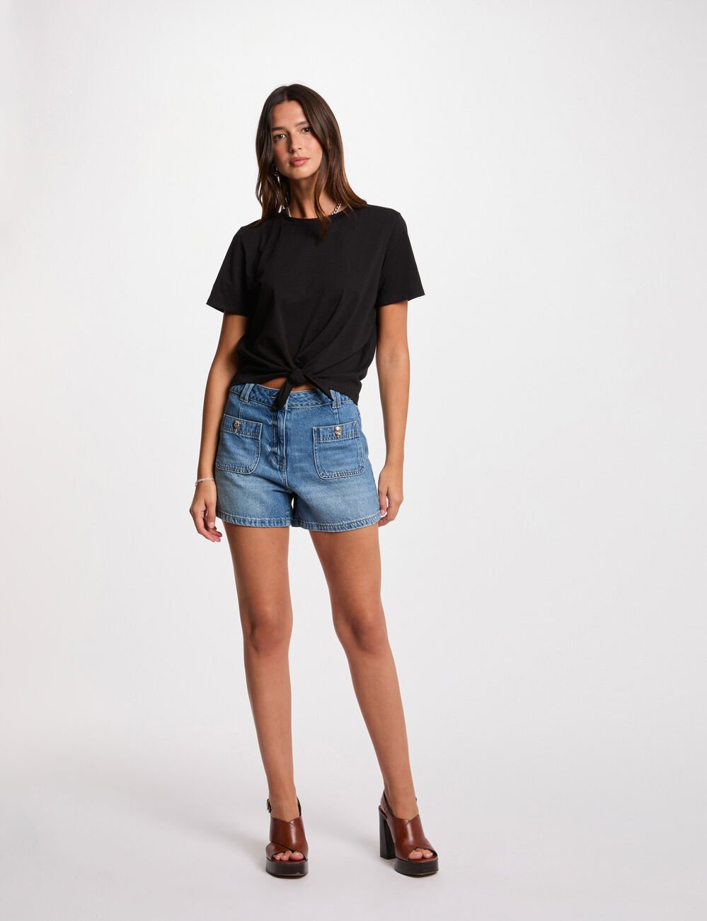 T-shirt manches courtes noir femme