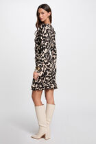 Robe courte ajustée imprimée multicolore femme