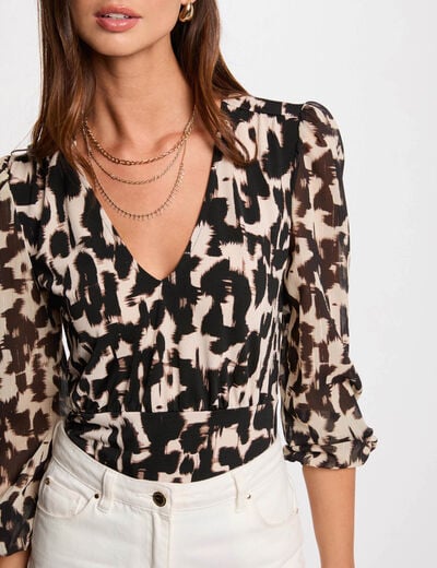 3/4 sleeve T-shirt multicolor women