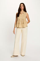 Wide-leg jeans beige women
