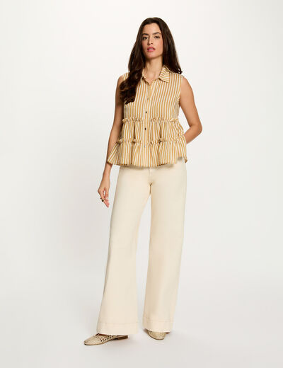 Wide-leg jeans beige women