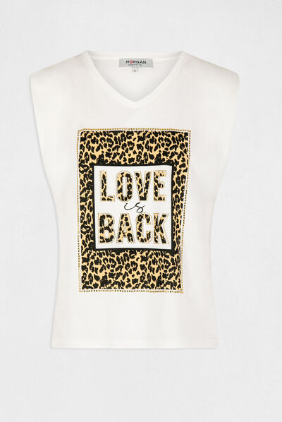 Short-sleeved t-shirt ecru ladies'