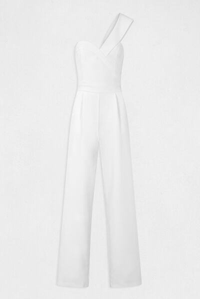 Asymetrical wide leg jumpsuit ecru ladies'