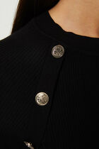 Fitted jumper dress with buttons black women