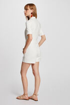 Buttoned fitted playsuit ecru women