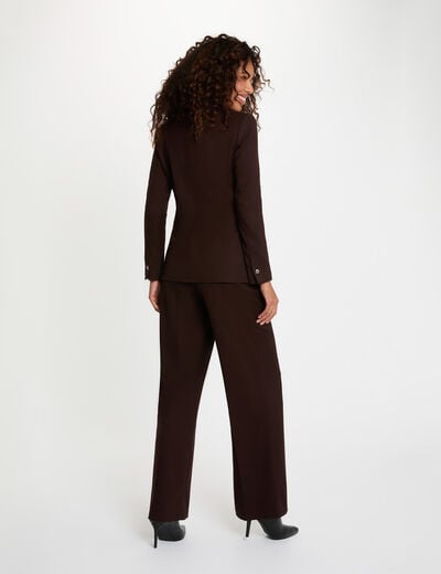 Sleeveless fitted blazer dark brown women