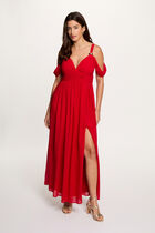 Long dress red women