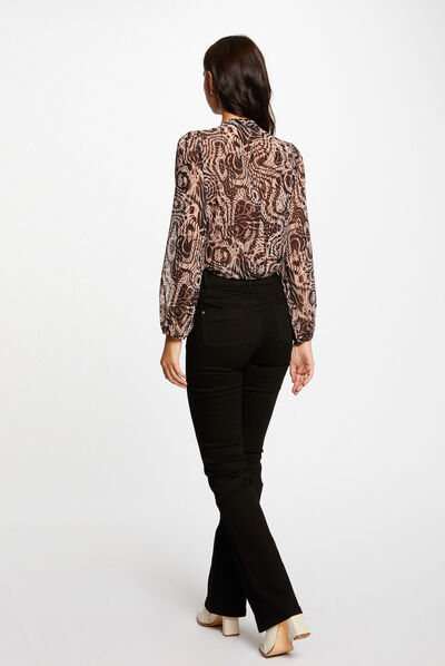 Long-sleeved shirt abstract print multico ladies'
