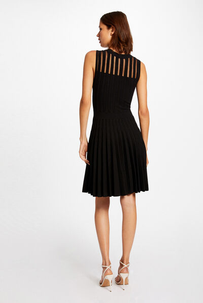 A-line jumper dress with pleated bottom black ladies'