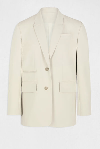 Loose city buttoned jacket ivory ladies'