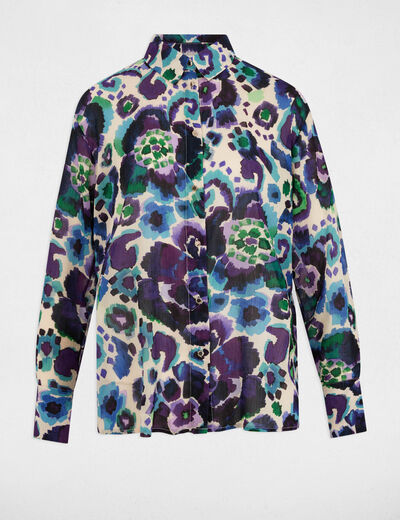 Printed straight shirt multicolor women