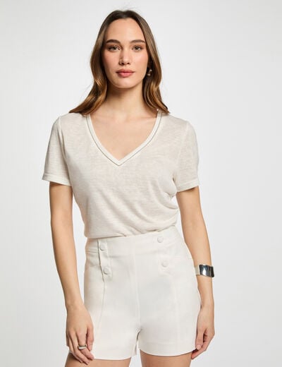 Straight shorts with darts white women