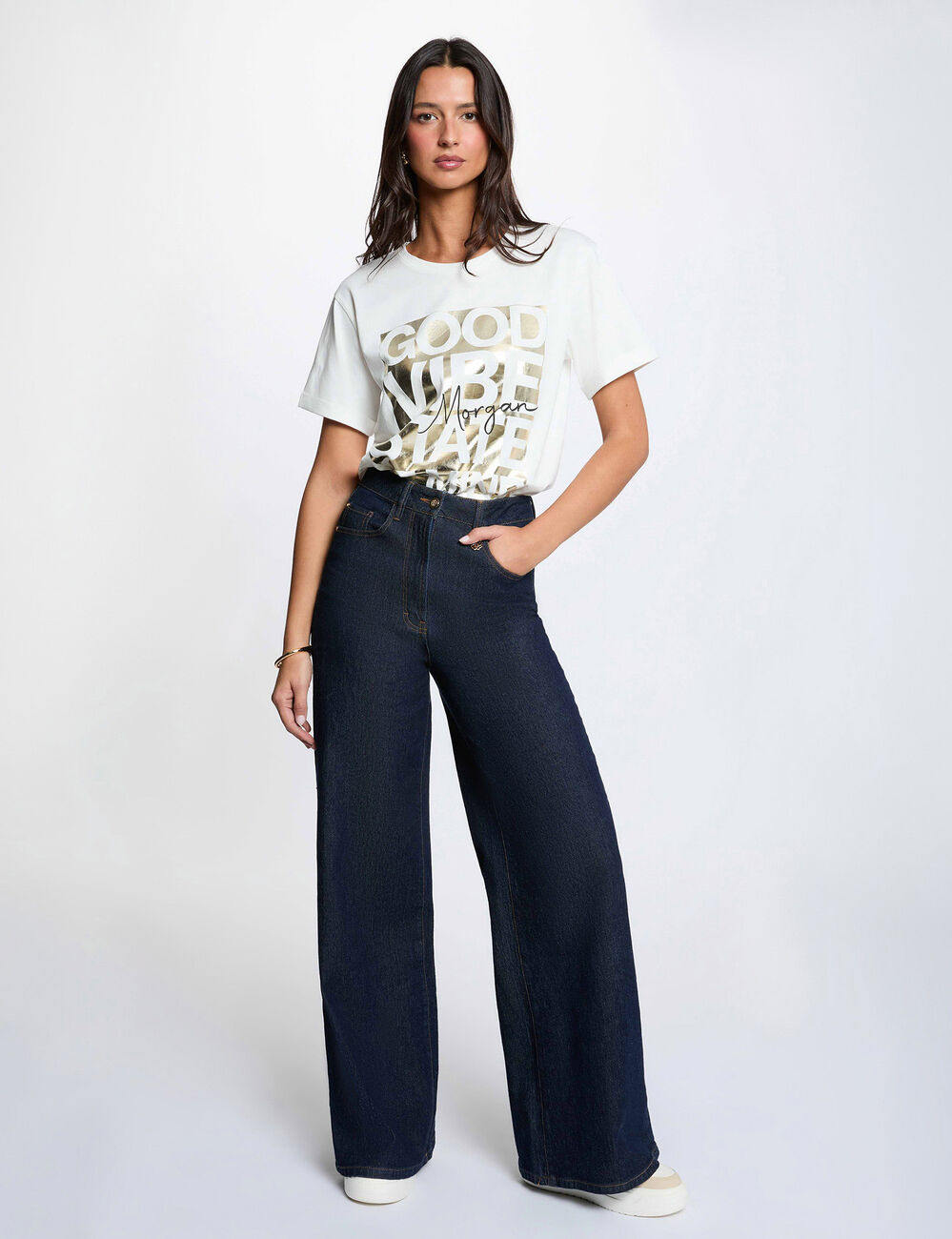 Round neck t-shirt white women