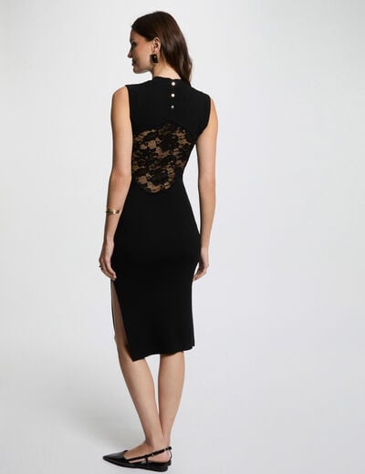 Fitted mini knitted dress black women