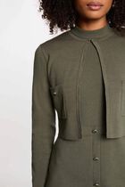 Robe courte effet 2-en-1 vert kaki femme