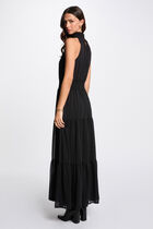 Maxi straight dobby spot dress black women