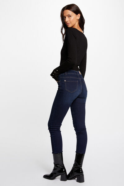 Long-sleeved jumper with V-neck black ladies'