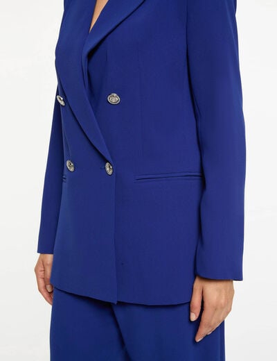 Sleeveless blazer petroleum blue women