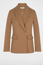 Fitted blazer with long sleeves brown women