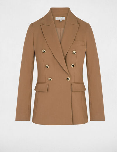 Fitted blazer with long sleeves brown women