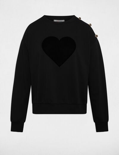 Printed sweatshirt with round neck black women