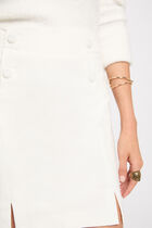Mini skirt with buttons ivory women