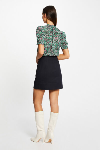 Printed short-sleeved blouse multico ladies'