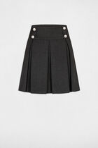 A-line skirt with pleats anthracite grey women