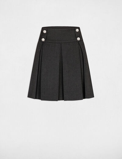 A-line skirt with pleats anthracite grey ladies'