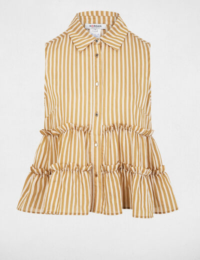 Sleeveless striped shirt multicolor women