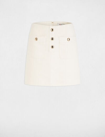 Mini tweed skirt ivory women