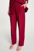 High-waisted trousers bordeaux women
