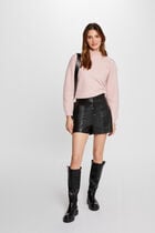 Long-sleeved jumper with buttons light pink women