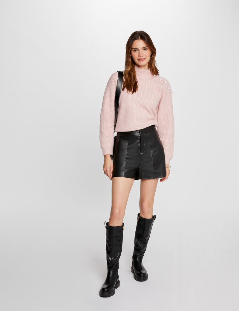 long sleeved jumper with buttons light pink women Long-sleeved jumper with buttons light pink women