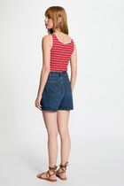 Striped sleeveless vest top white women