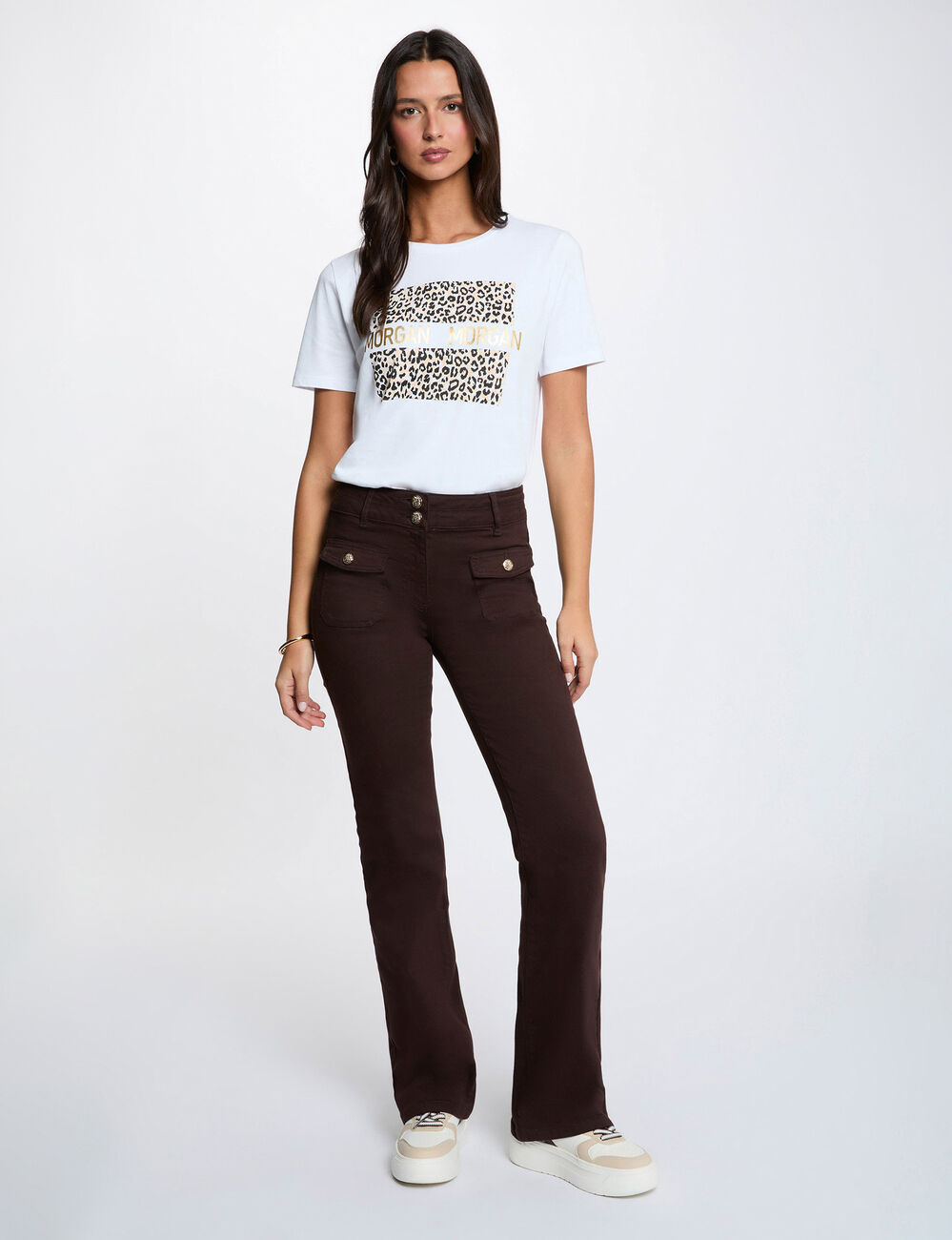 Round neck t-shirt white women